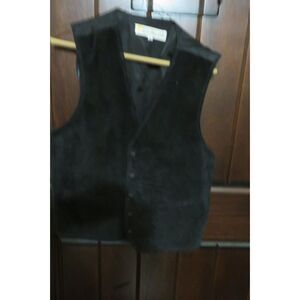VINTAGE CHAS BLACK  SUEDE LEATHER VEST SIZE M